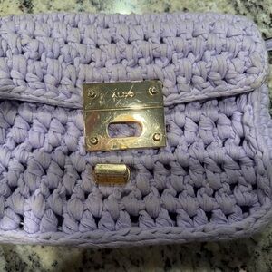 Aldo Purple Knit Bag with Gold Hardware